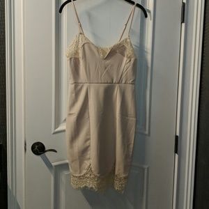 Lulus blush and lace pink dress